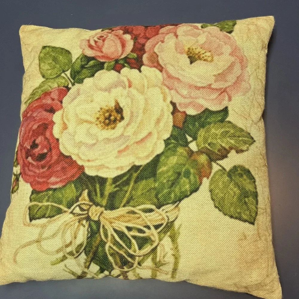 Floral Decorative Throw Pillows Set Of 2 Square 16